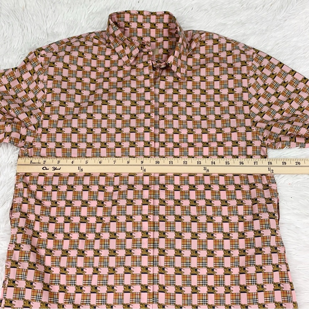 Burberry short sleeve checkered‎ shirt Dress tie waist front pockets - Picture 4 of 9